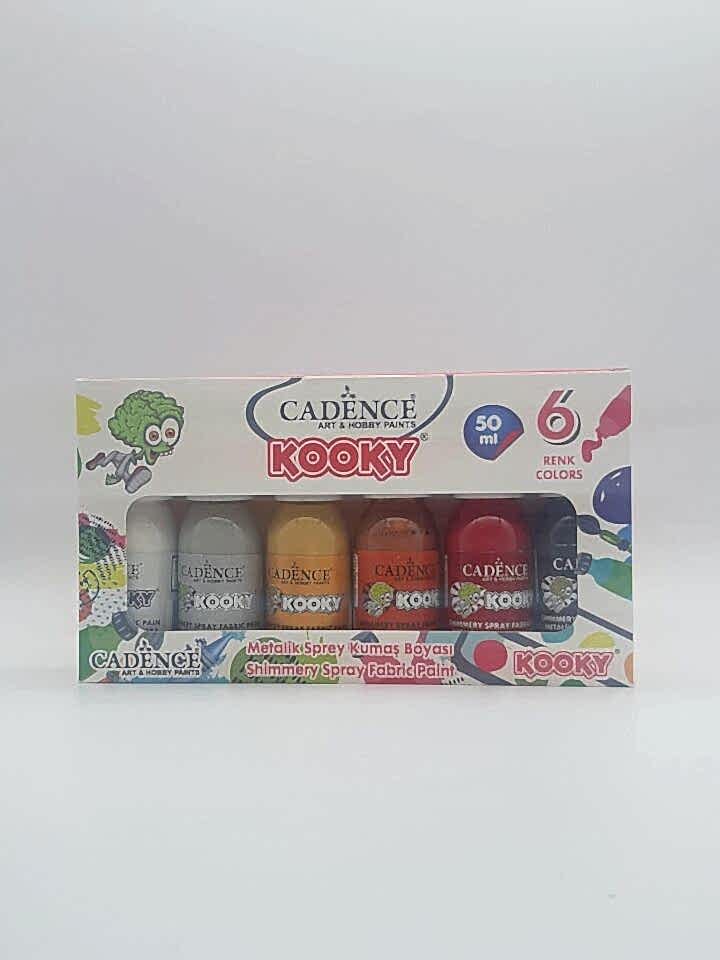CADENCE KOOKY SPREY KUMAŞ METALİK BOYA 6'LI 50ML