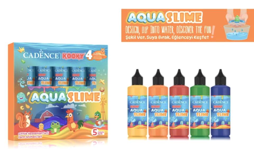 KOOKY AQUASLIME ÇİFTLİK HAYVANLARI SETİ 5X90ML