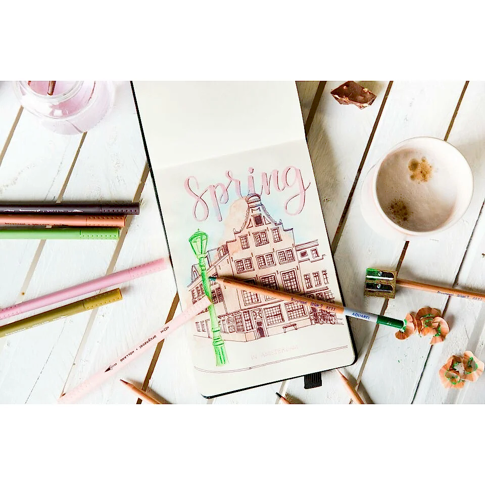 BRUYNZEEL KURU-SULU BOYA KALEM SETİ - 24 RENK (DESIGN WATERCOLOUR SERİSİ LÜX KUTU)