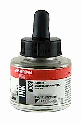 AMSTERDAM AKRİLİK MÜREKKEP 30 ML SILVER