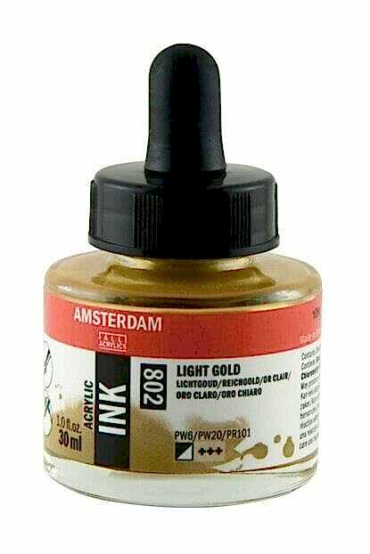 AMSTERDAM AAC INK 30ML LIGHT GOLD